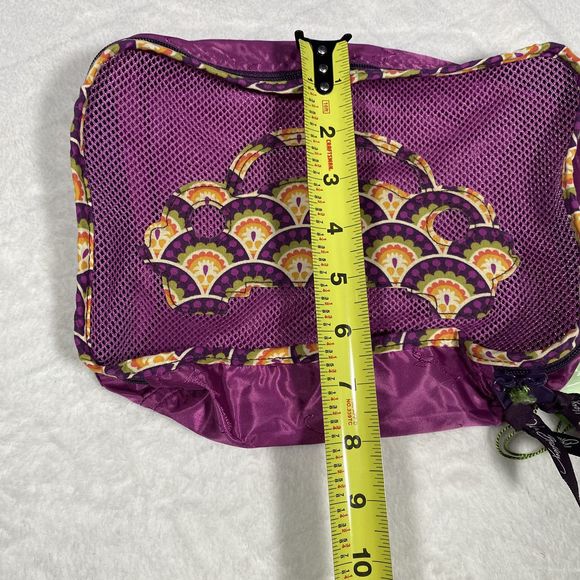 Vera Bradley Small Packing Cube Plum Crazy Toiletry Bag Makeup Bag Travel NWT - Picture 6 of 6